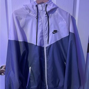 Nike White and Black windbreaker Jacket